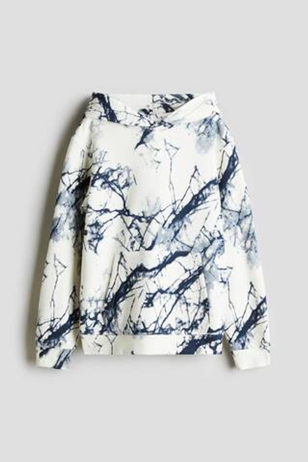 H&M Толстовка с капюшоном и принтом, белый
