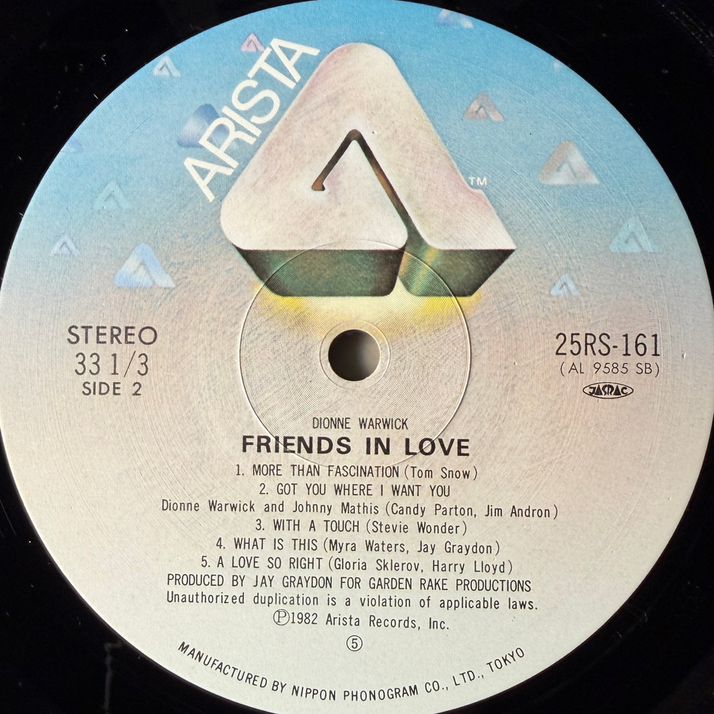 Dionne Warwick ‎– Friends In Love (Япония 1982г.) Т