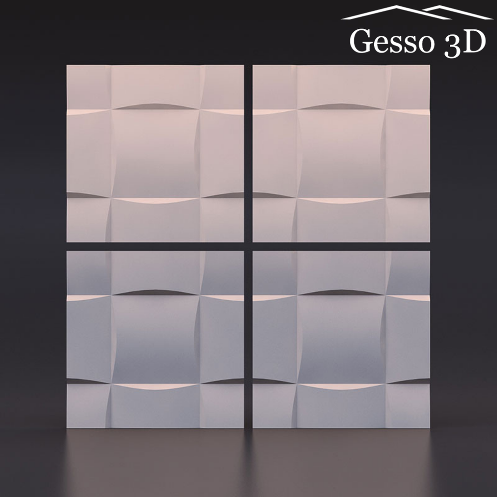 Гипсовая 3D панель Квадрат выпуклый