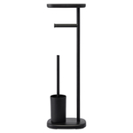 Держатель для туалетной бумаги с полочкой и ершиком slim, черный