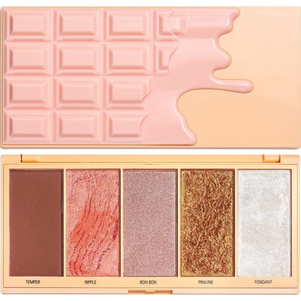 Палетка для макияжа лица бронзеры, румяна и хайлайтер I Heart Revolution - Chocolate Praline