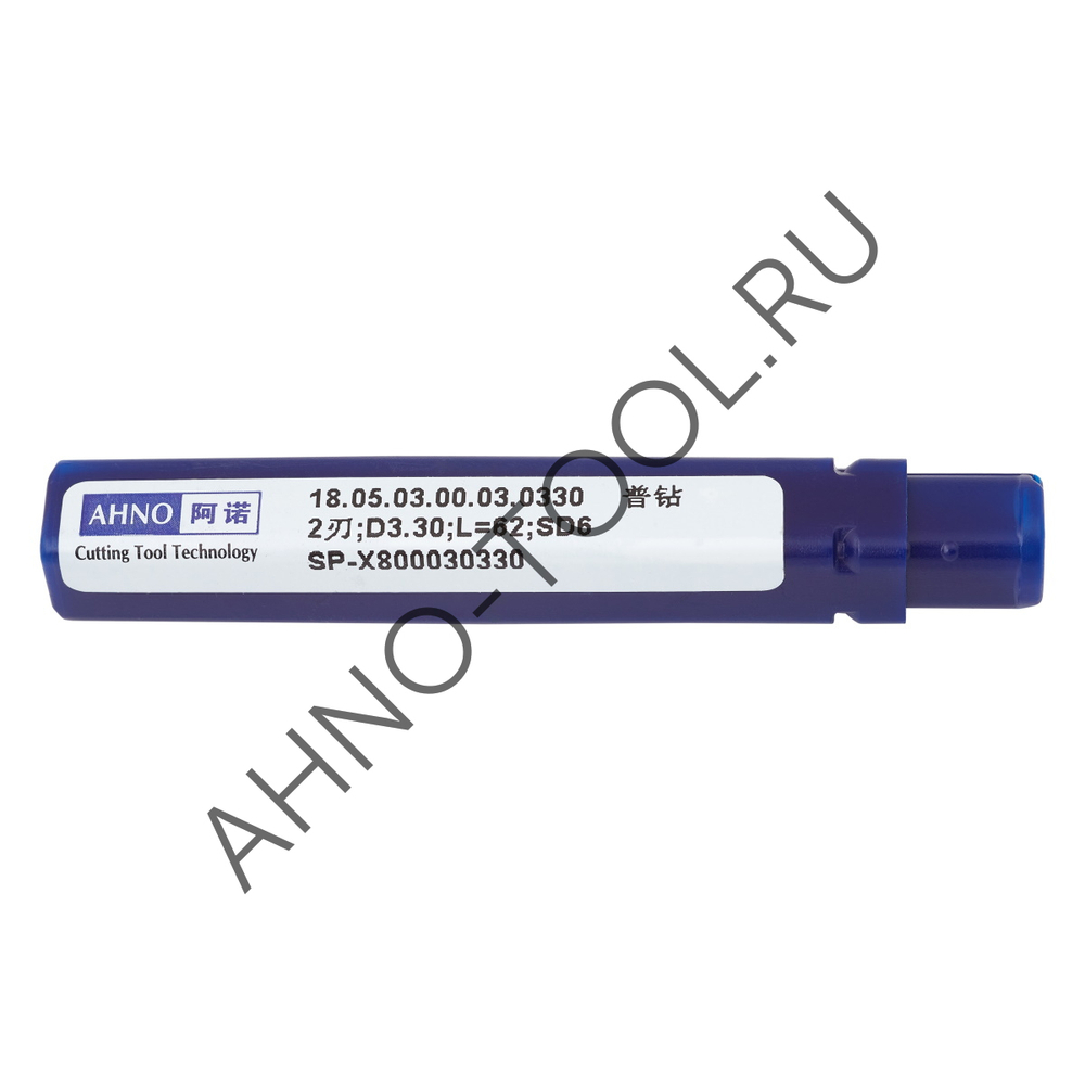 Сверло  3.3мм  твердосплавное 3D без подвода СОЖ. SP-X800030330 VHM AHNO по стали, чугуну, нерж. и ж