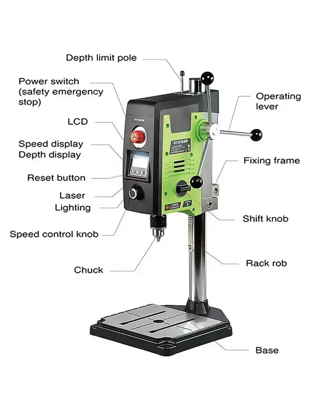 Allsome Станок сверлильный BG-518801, 2500 об/мин, 800 Вт