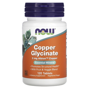 NOW Copper Glycinate 3 мг 120  таблеток
