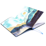 НОВИНКА! Блокнот "Облака" в клетку А5 128 листов, гибкая обложка из экокожи (цвет голубой) с блинтовым тиснением рисунка по полю