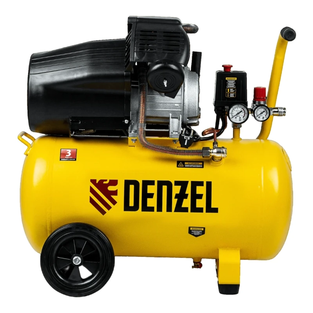 DENZEL DCV2200/50 компрессор воздушный 2.2 квт, прямой привод, 50 литров, 380 л/мин 58167