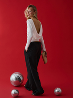 Лонгслив нарядный с открытой спинкой