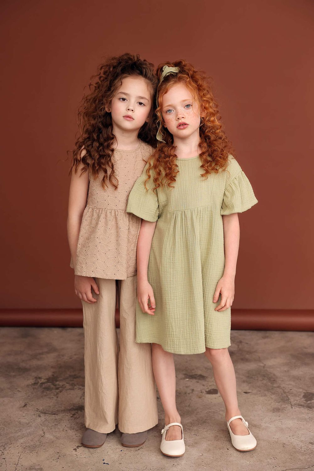 Брюки палаццо хлопковые "Песок"