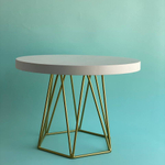 Тортовница на металлической ножке, белый/золото, d26 h 18 см