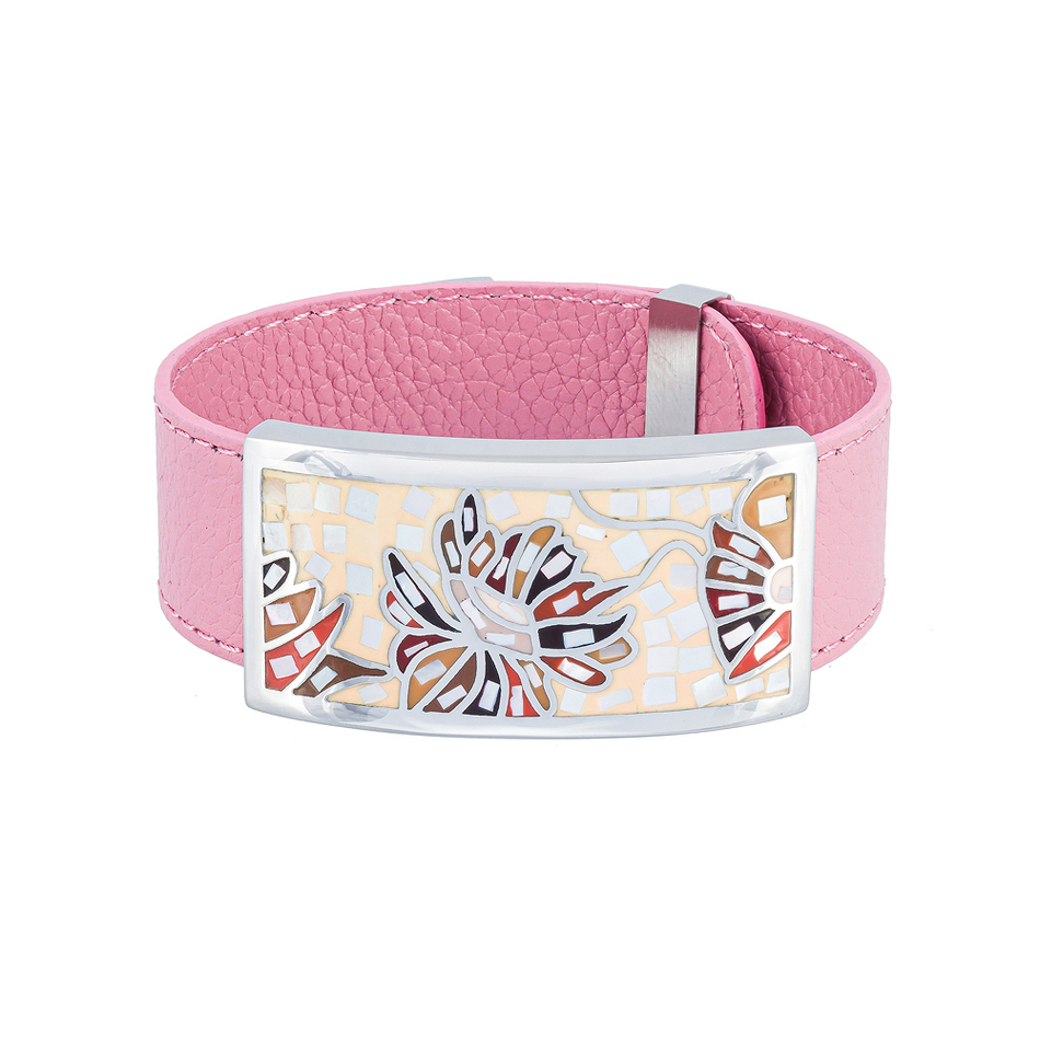 Браслет Fiore Luna на розовом кожаном ремешке CB13598-28