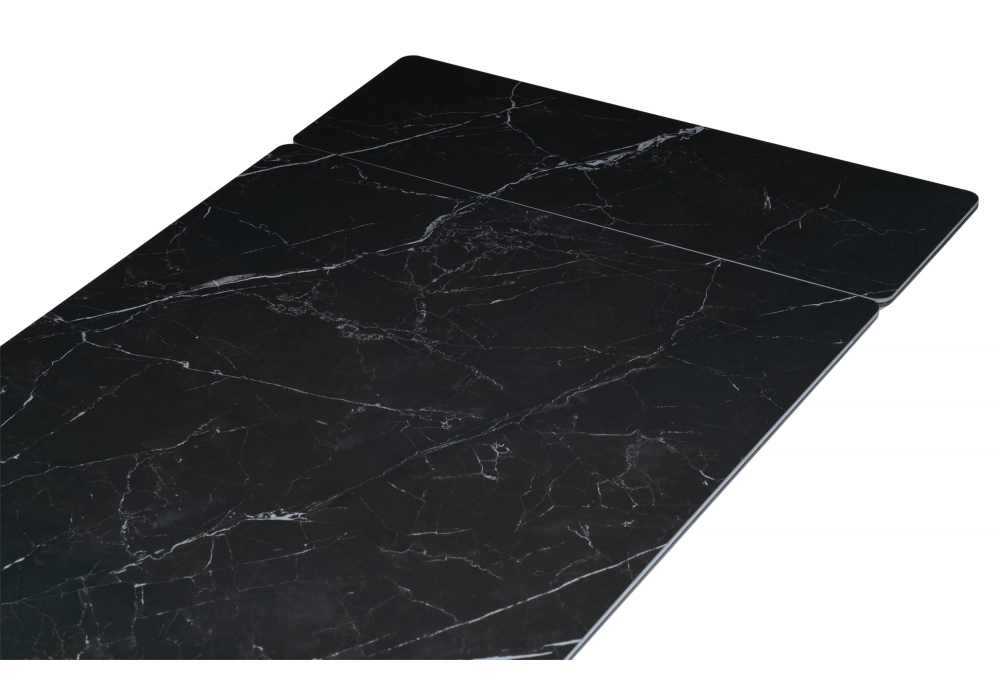 Керамический стол Woodville Вилли 140(200)х80х75 черный мрамор shakespeare black, черный, ножки черные