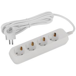 Удлинитель электрический ЭРА UDL-16-430-E Greenline 4 розетки с заземлением 3м ПВС 3x1мм2 | Бытовые удлинители