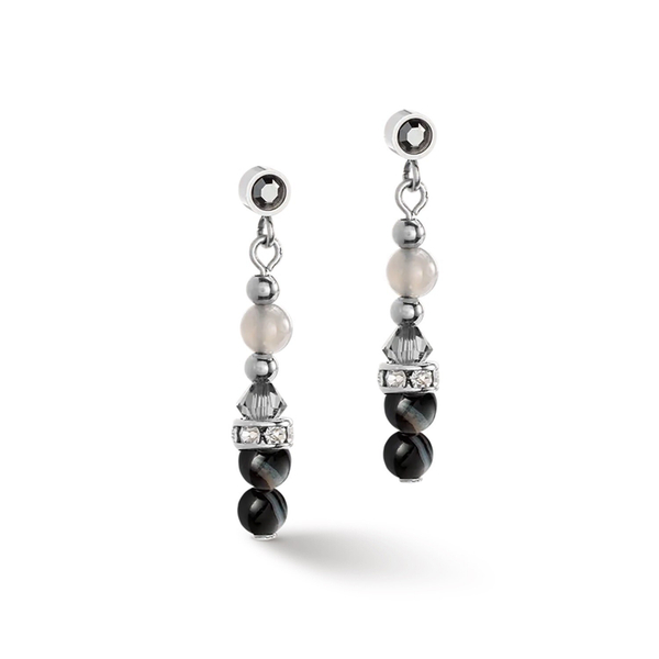 Серьги Coeur de Lion Black-Grey 6020/21-1312