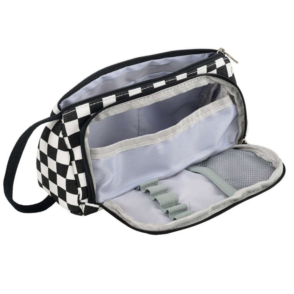 Пенал-косметичка Basir без наполнения, 20*10*9 см, на молнии, черно-белый цвет