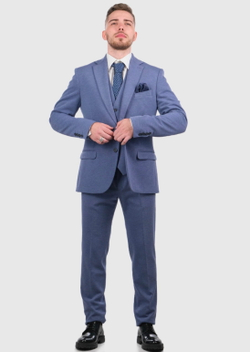 Мужской костюм тройка (синий) Б50