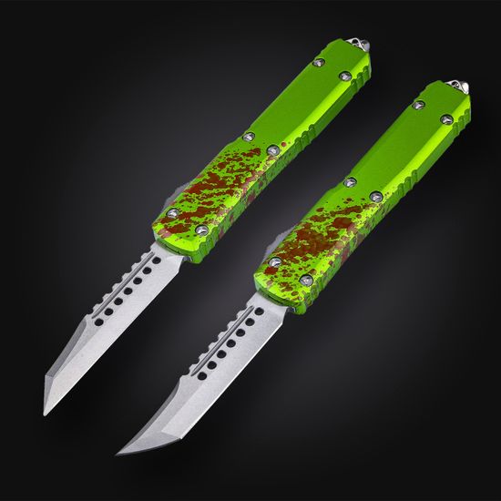 Набор Microtech из 2 ножей Warhound&Hellhound Zombie, алюм. рук-ть "Zombie", клинок M390