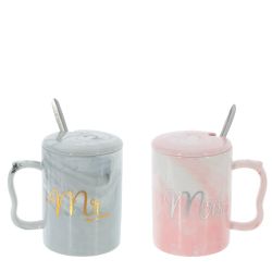 GAEM Набор из 2-х кружек с крышкой и ложкой, 400 мл, L11,5 W8,5 H10,5 см