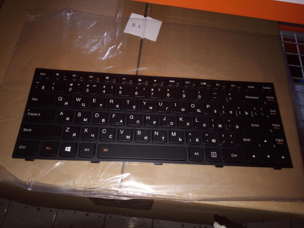 Клавиатура для ноутбука Lenovo Flex 2-14 раскладка - русская, с подсветкой, черная (25214828), оригинал