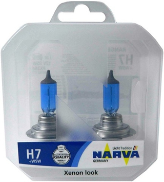 Автолампа H7 12V 85W Narva RANGE POWER WHITE 4500K +W5W (к-т2 шт+2шт) 980162100