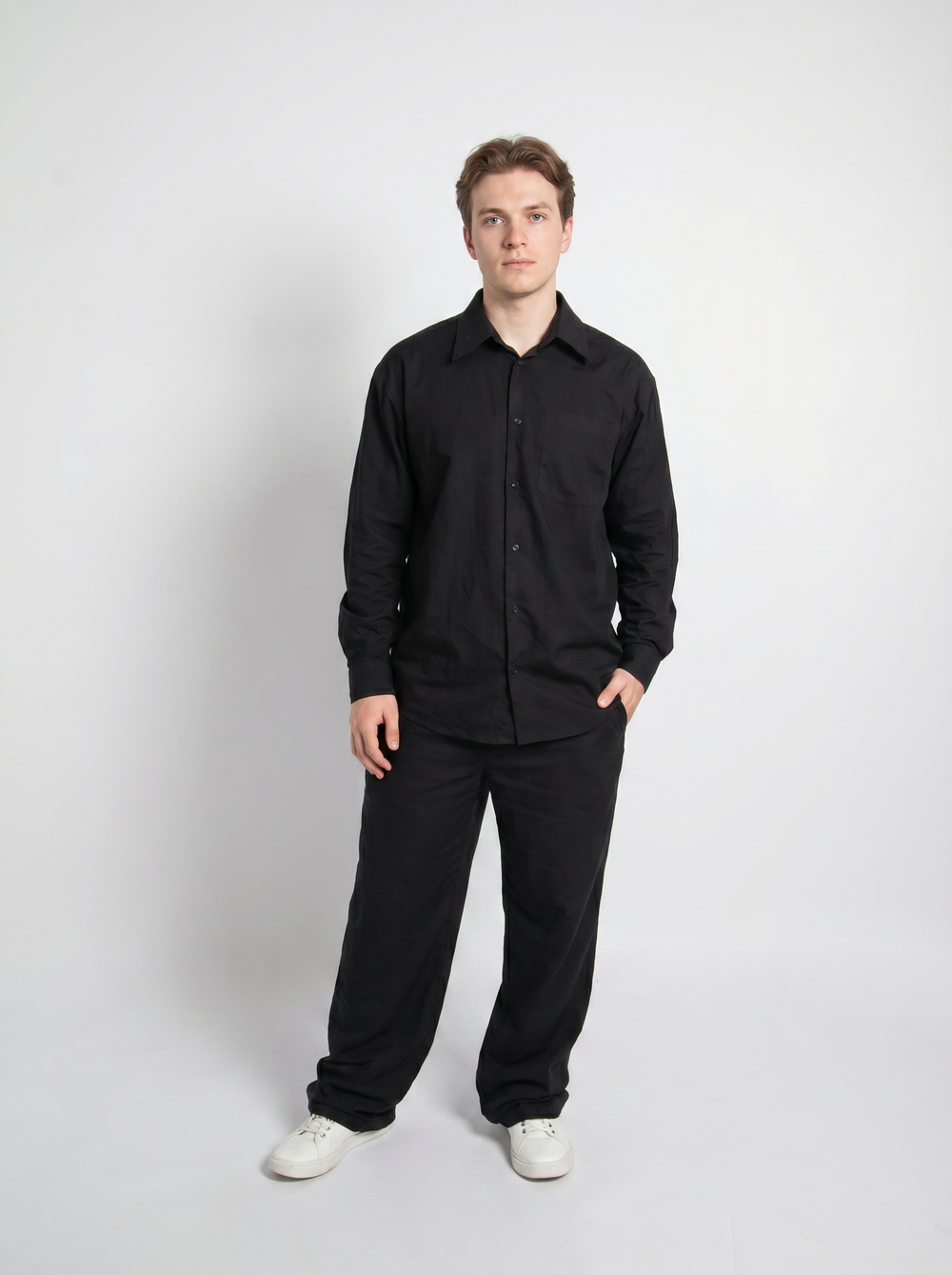 Брюки мужские "Летний ветер", цвет черный