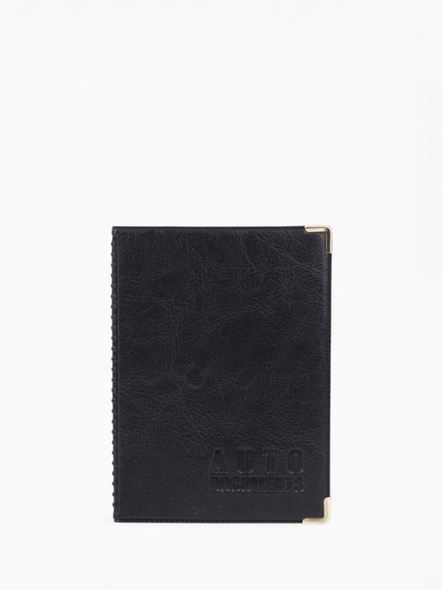 Обложка д/автодок, 10,5*0,5*13,5см, с уголками, черный, 3589838