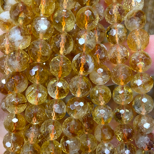 Цитрин граненый 8 мм, бусины - шарики