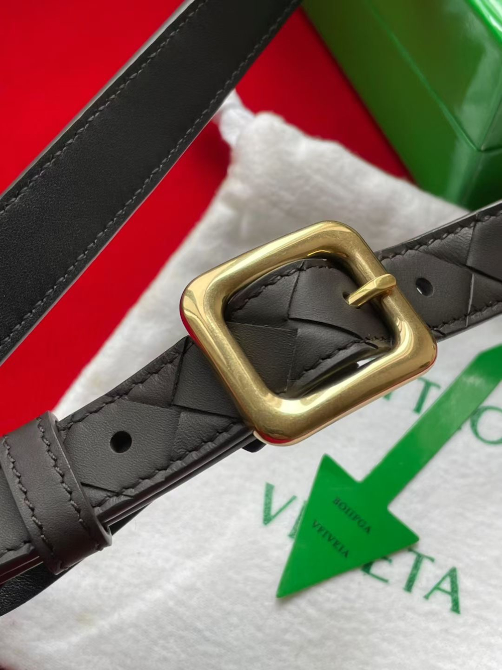 Ремень с крупным клетчатым плетением