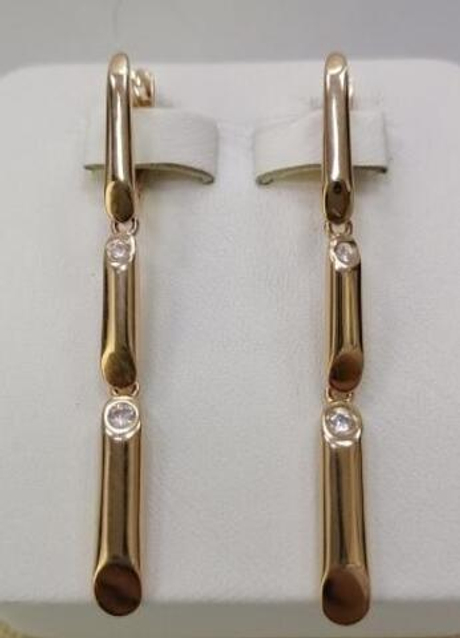 Серьги из золота с фианитами