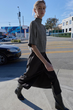 ZARA КОМБИНИРОВАННОЕ ПЛАТЬЕ МИДИ, МЯГКИЙ СЕРЫЙ