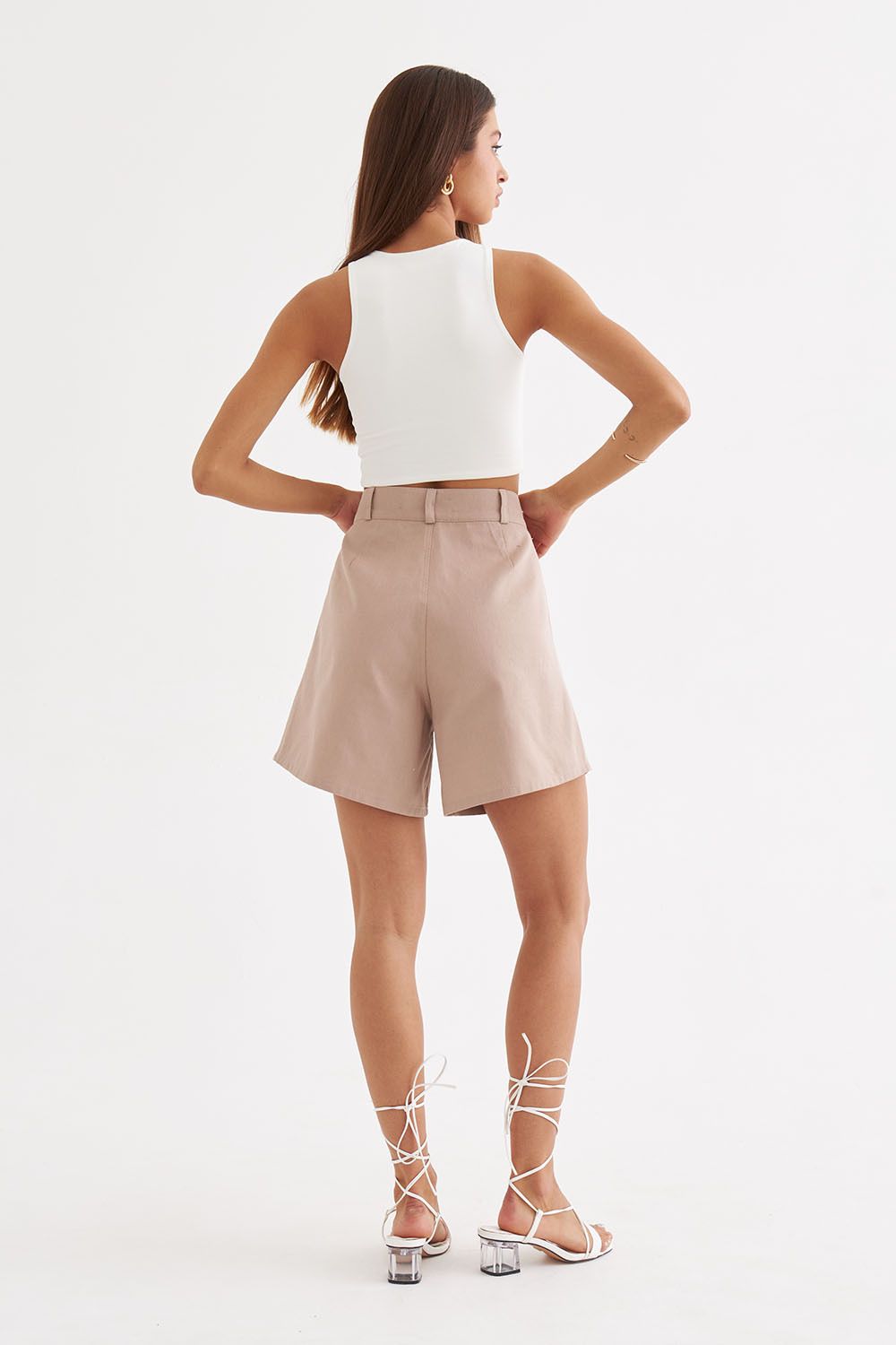 Шорты из денима цвета тауп