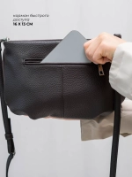 Сумка через плечо маленькая натуральная замша