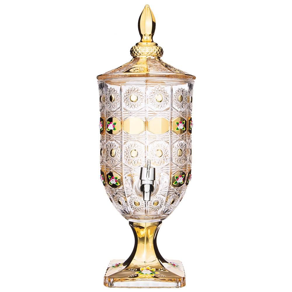 ДИСПЕНСЕР ДЛЯ НАПИТКОВ "ЛИМОНАДНИЦА LEFARD GOLD GLASS" 2,6 Л. 16*16 СМ. ВЫСОТА=44,5 СМ. (КОР=2ШТ.)