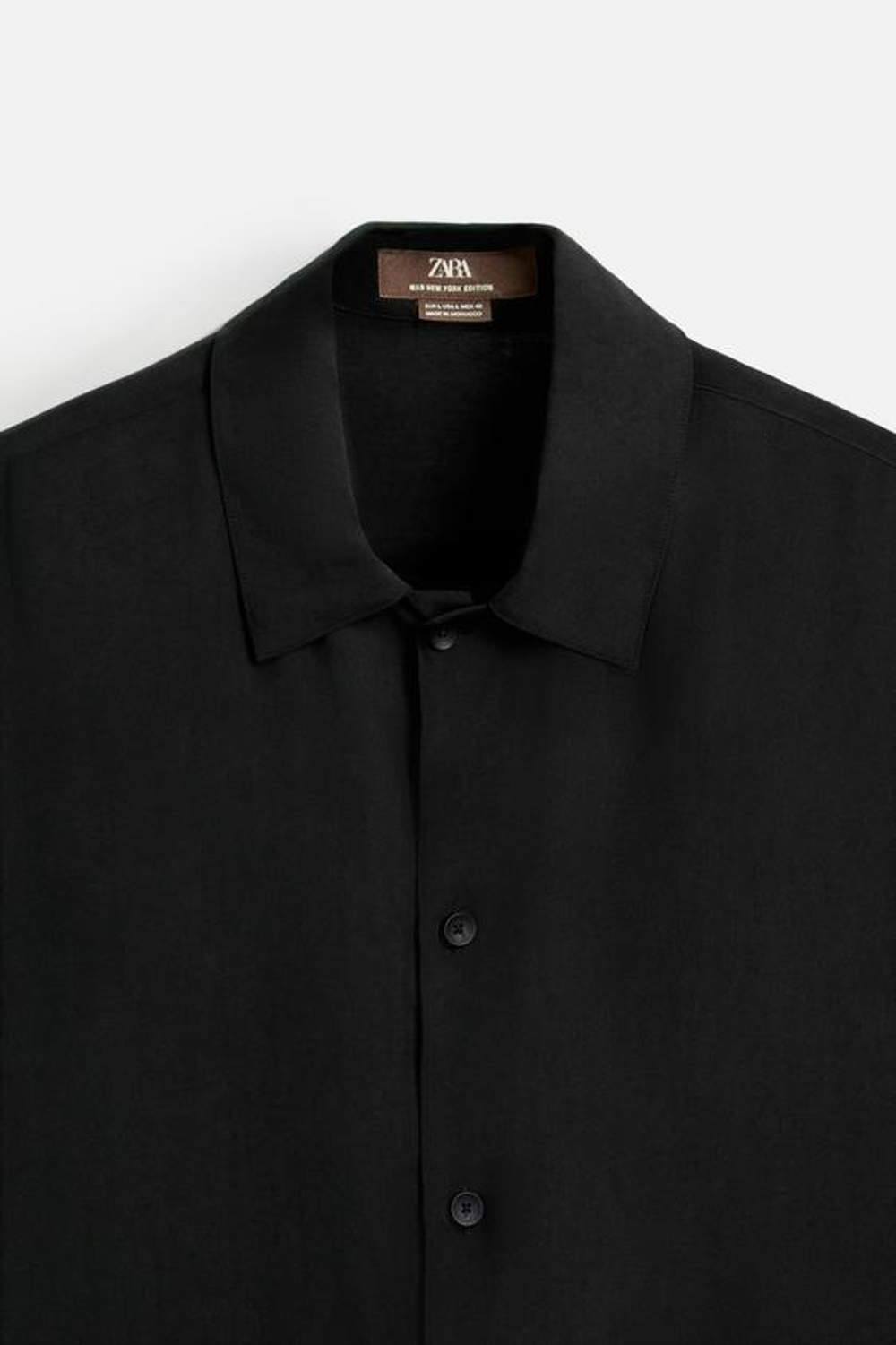 ZARA РУБАШКА ИЗ СТРУЯЩЕЙСЯ ТКАНИ — LIMITED EDITION, ЧЕРНЫЙ