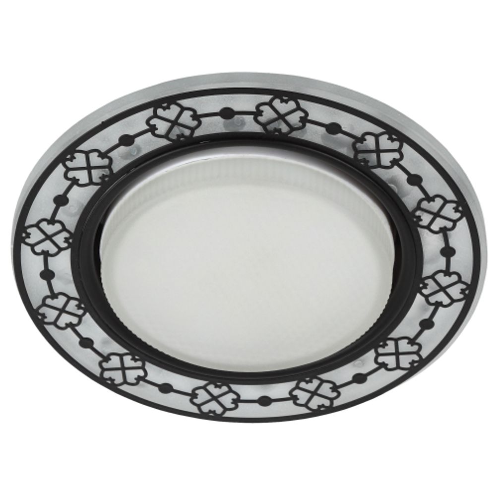 Светильник встраиваемый cо светодиодной подсветкой ЭРА DK LD28 WH/BK под лампу GX53 белый/черный