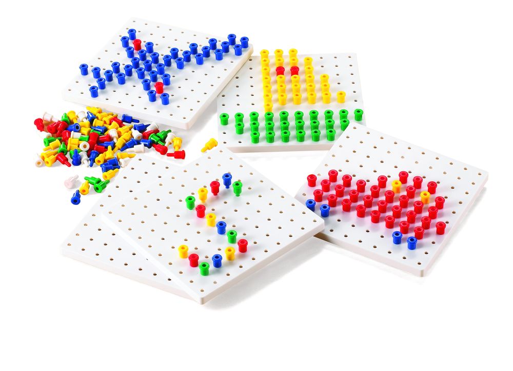 Мозаика Peg Board. Набор (1000 деталей, 5 цветов, 5 досок)