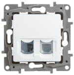 Розетка двойная RJ11+RJ45 категория 5e UTP белый ETIKA Legrand
