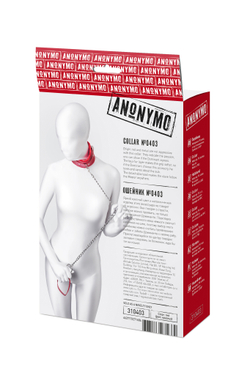 Ошейник Anonymo, PU кожа, красный