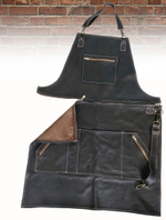 Мужской брутальный кожаный фартук тёмно-коричневый ручной работы с отстёгивающимся верхом, с регулирующимся ремнём BL17118 из импортной натуральной кожи