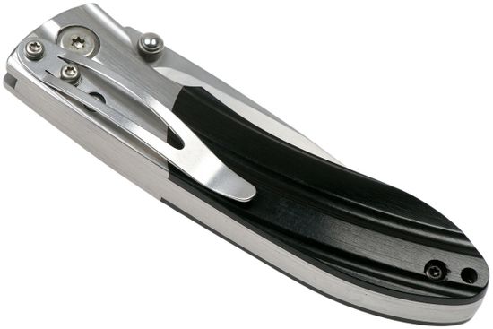 Складной нож Mcusta Shinra Mixture Ripple c клинком из стали SPG2 San Mai, рукоять дерево (Pakka wood)