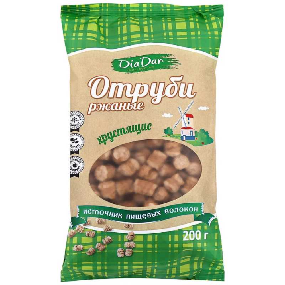 Отруби Диадар Ржаные хрустящие 200 гр