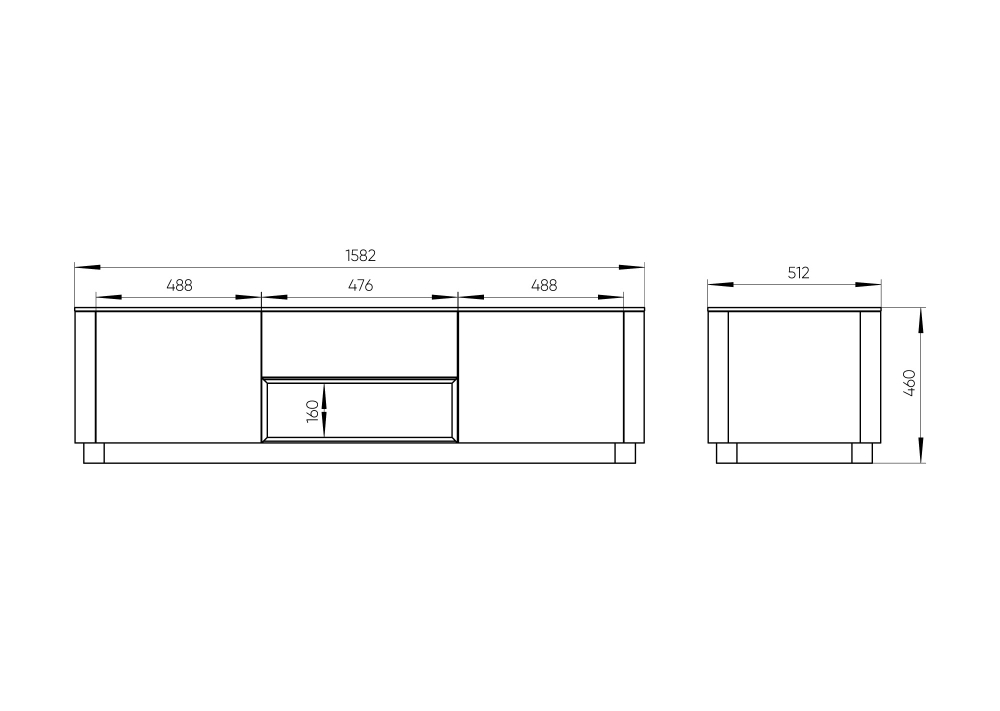 Тумба Tammi под ТВ ширина 160 см (серо-бежевый)