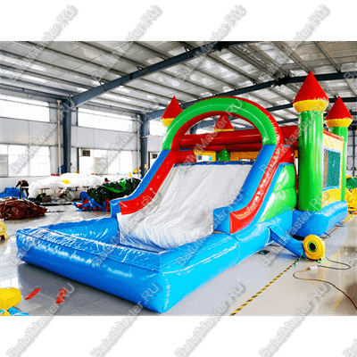 Надувной батут «Домик с бассейном» 8*5*3 м