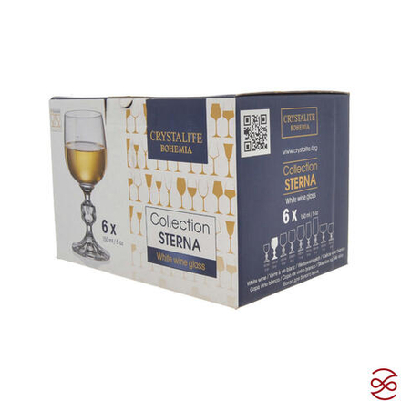 Набор бокалов для вина Crystalite Bohemia Sterna/Klaudie Золотая ветка 150 мл