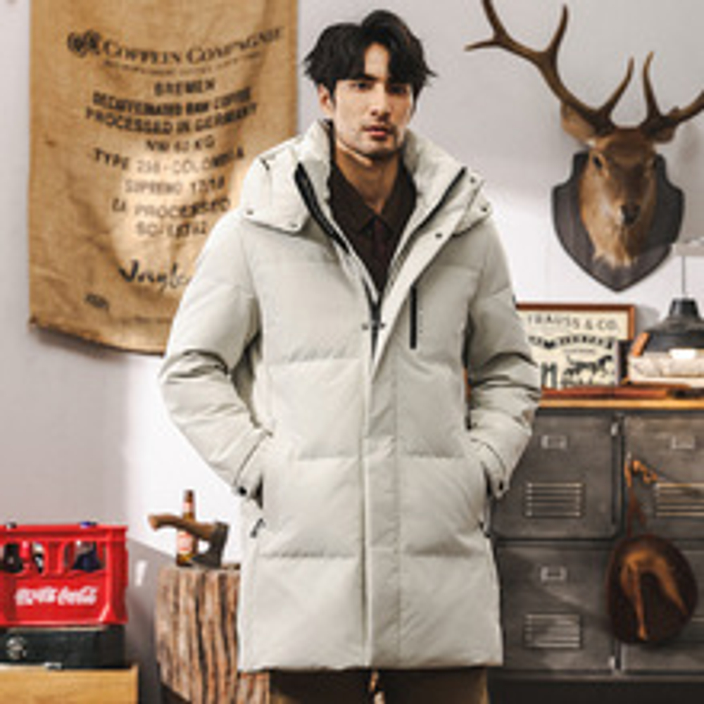 Мужская куртка пуховик мужской средней длинны ,наполнитель графен