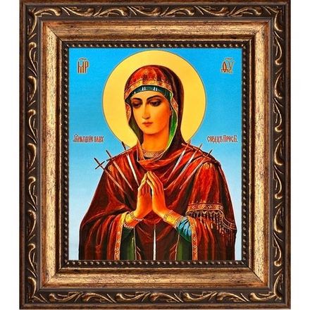 Умягчение злых сердец. Икона божьей матери на холсте.