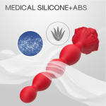 Анальный вибростимулятор Silicone toys Роза красный 20 см