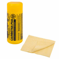 Салфетка синтетическая PVA-замша 31x21 см, в тубе, желтая, для авто, дома и офиса, ГРАНДМАСТЕР