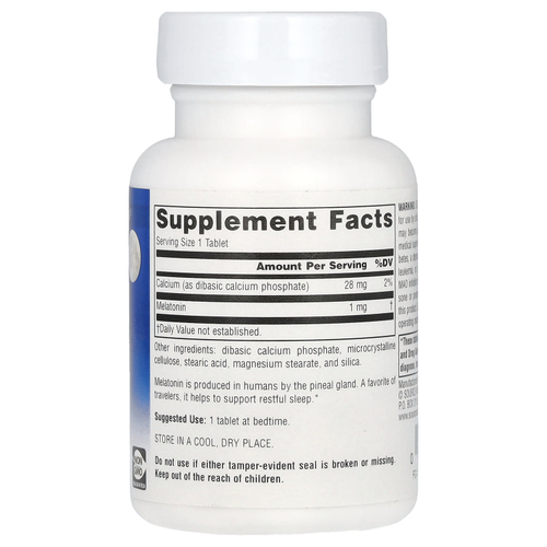 Source Naturals, Мелатонин, 1 мг, 100 таблеток