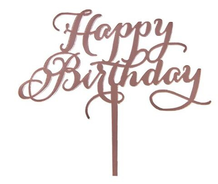 Топпер «Happy Birthday», цвет розовое золото