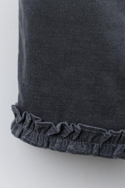 ZARA БАРХАТНЫЕ БРЮКИ-КЮЛОТЫ, СЕРО-СИНИЙ